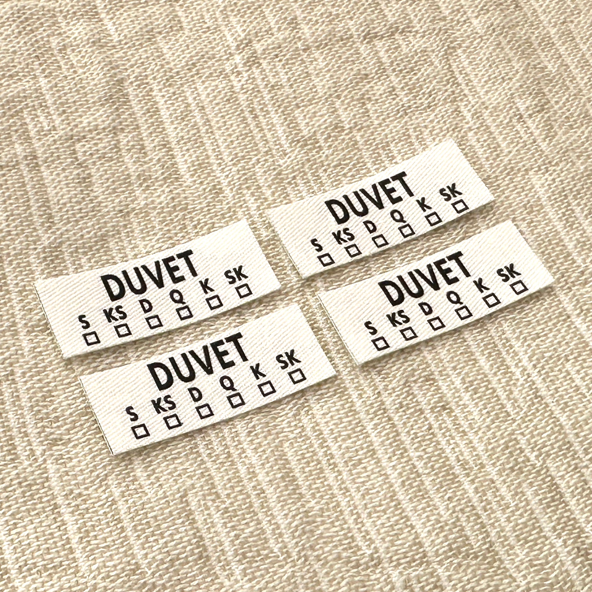 Iron-on Bed Sheet Size & Position Label (Set of 4)