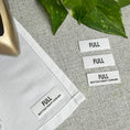 Load image into Gallery viewer, Bed Sheet Labels for identifying different Bedding Sets and Linen. Pack of 4. Choose your Size.
