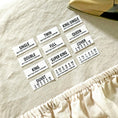 Load image into Gallery viewer, Iron-on Bed Sheet Size & Position Label (Set of 4)
