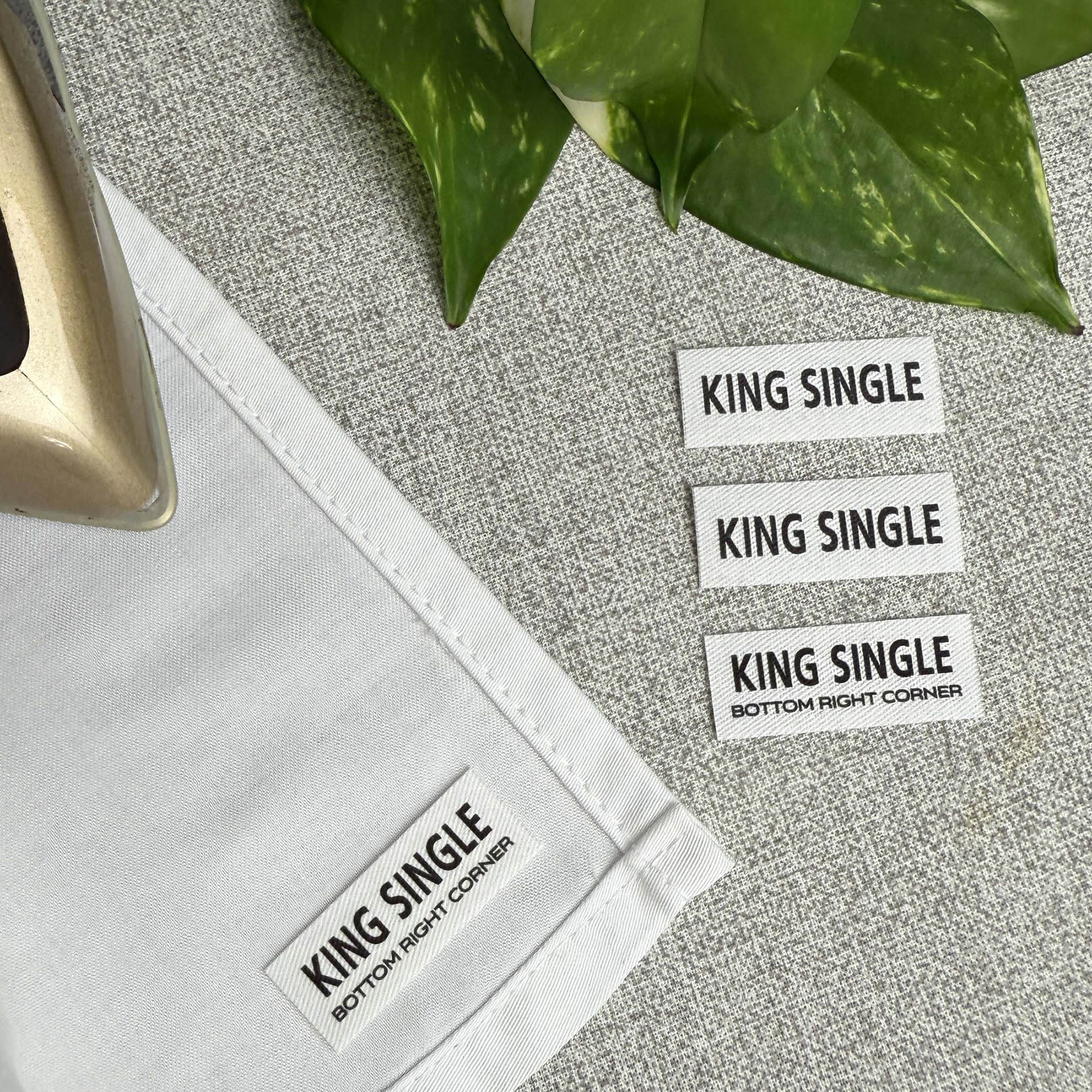 Bed Sheet Labels for identifying different Bedding Sets and Linen. Pack of 4. Choose your Size.
