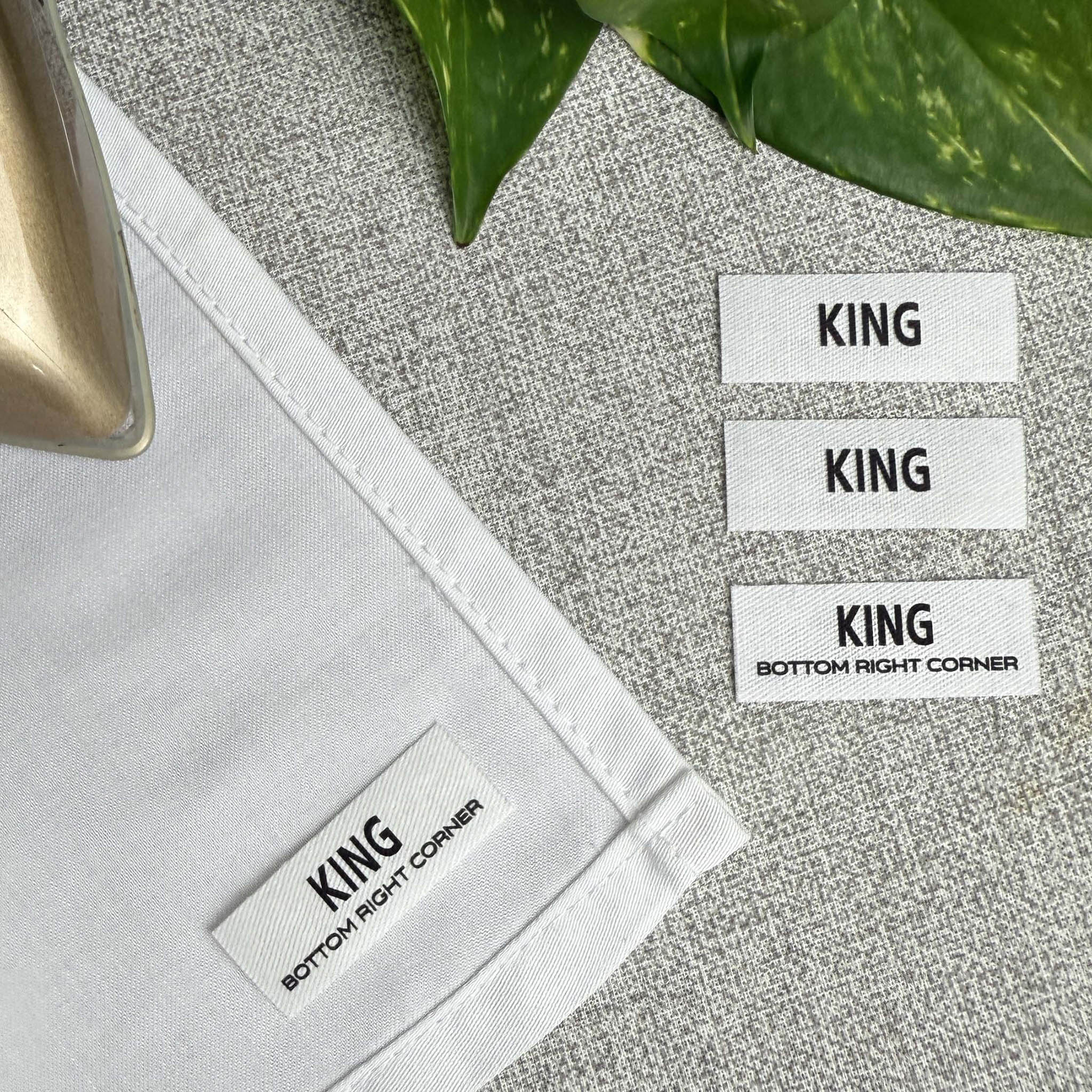 Bed Sheet Labels for identifying different Bedding Sets and Linen. Pack of 4. Choose your Size.
