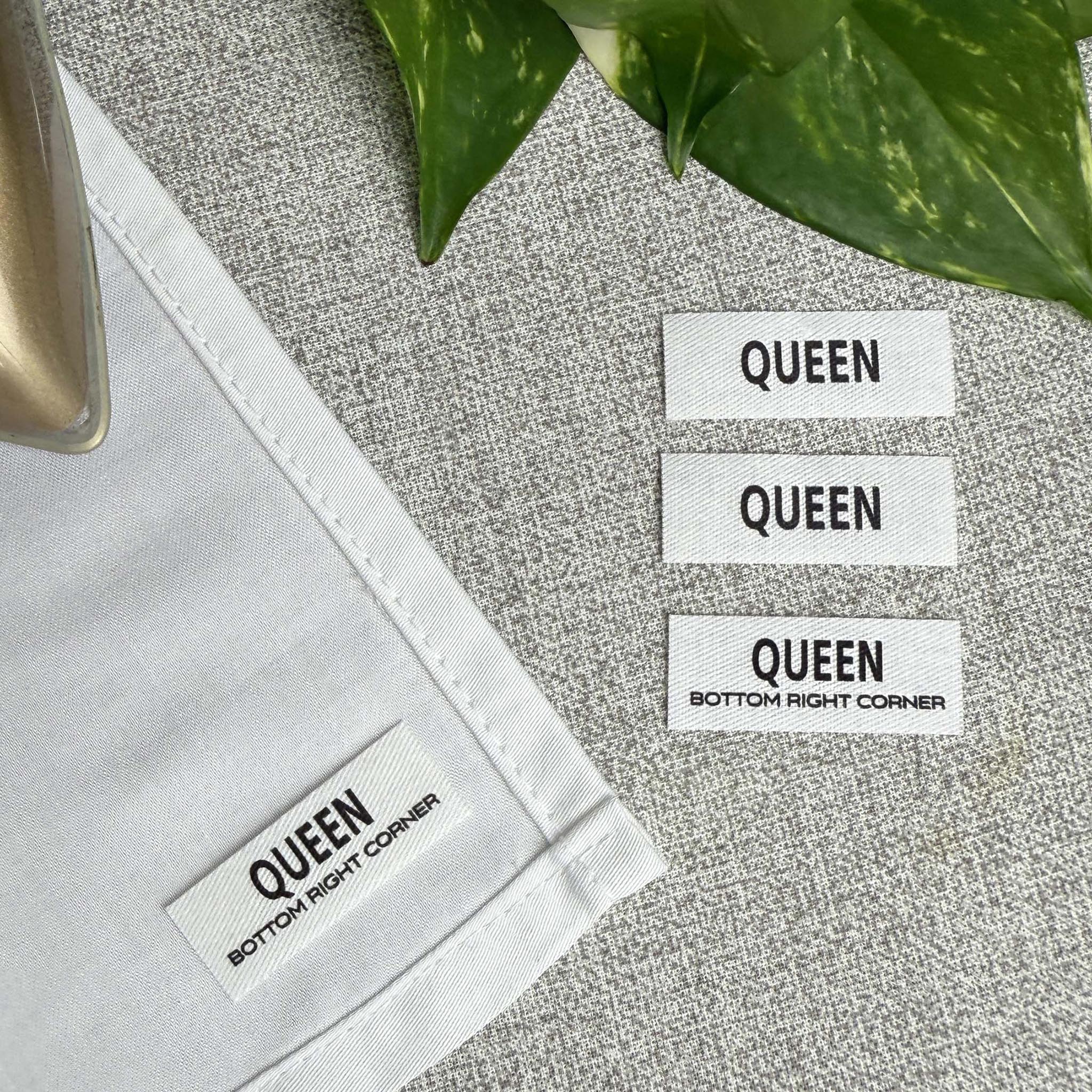 Bed Sheet Labels for identifying different Bedding Sets and Linen. Pack of 4. Choose your Size.