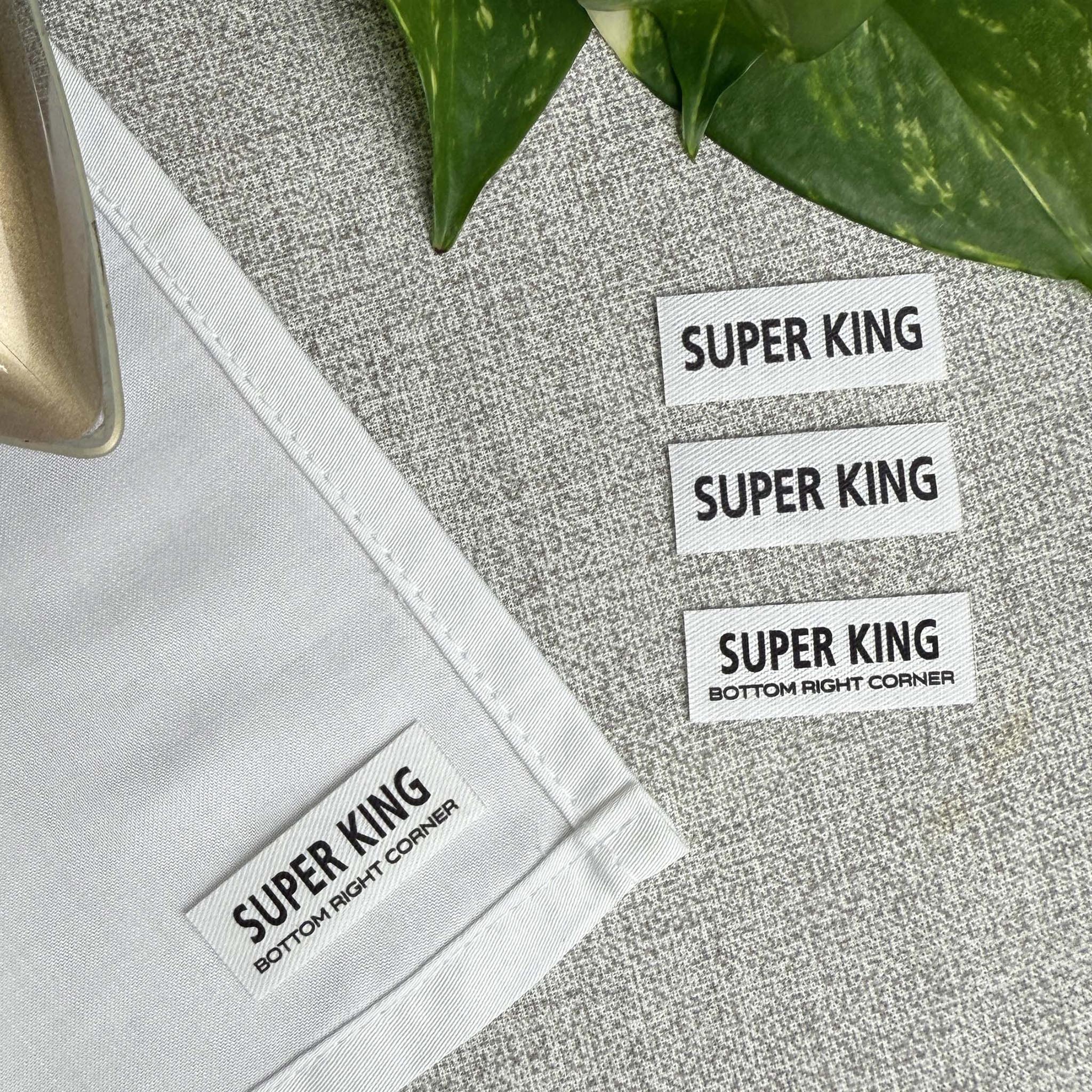 Bed Sheet Labels for identifying different Bedding Sets and Linen. Pack of 4. Choose your Size.