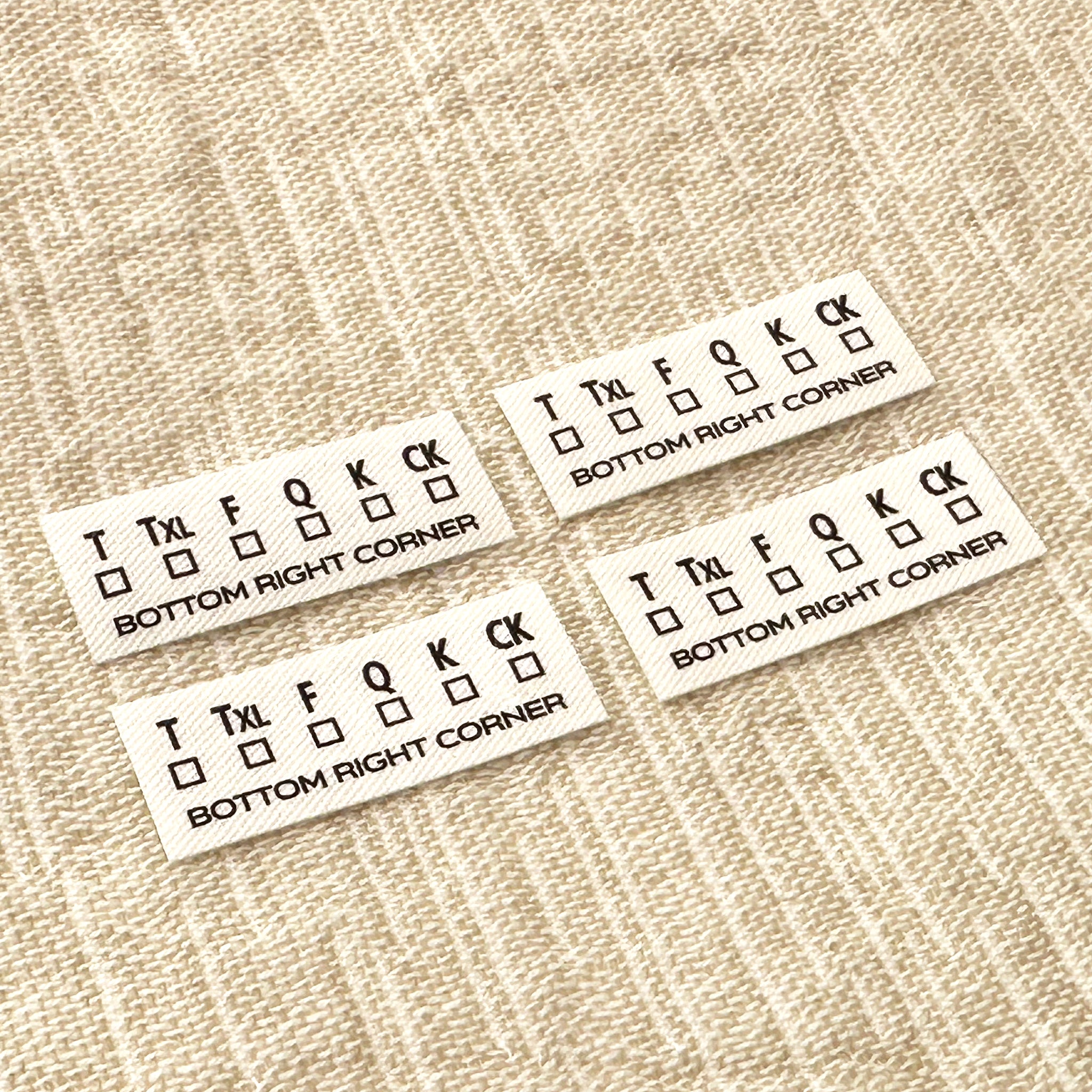 Iron-on Bed Sheet Size & Position Label (Set of 4)